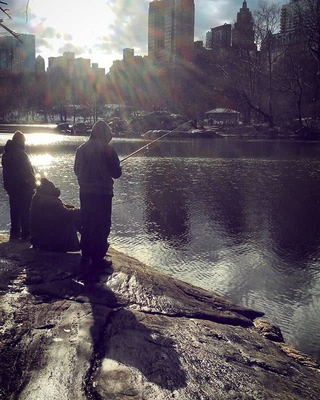 fishermen in Central Park NYC